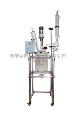 SF-10L-高品质双层玻璃反应釜金博仪器玻璃反应釜-河南金博仪器制造